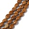 Natural Yellow Wood Lace Stone Beads Strands, Oval, 8x6x3.5~4mm, Hole: 1mm, about 45~52pcs/strand, 15.16~15.74 inch(38.5~40cm)