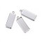 Tarnish Resistant 201 Stainless Steel Pendant Cabochon Settings, Plain Edge Bezel Cups, Rectangle, Stainless Steel Color, 30x11x2mm, Hole: 2.3mm, Tray: 25x10mm
