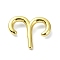 Rack Plating Brass Pendants, Long-Lasting Plated, Lead Free & Cadmium Free, 12 Constellations, Aries, 14x18x3.5mm, Hole: 1.2mm