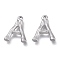 Non-Tarnish 304 Stainless Steel Pendants, Bamboo Shaped Letter, Stainless Steel Color, Letter.A, 17.5~19x10~16x3~4mm, Hole: 1.8~2mm