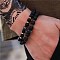 Fashion Retro Black Matte Bracelet Set with Zircon Crown, Diamond Ball, Dice, Lion Head Bracelet