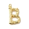 Rack Plating Brass Pendants, Long-Lasting Plated, Cadmium Free & Lead Free, Real 18K Gold Plated, with Jump Ring, Letter B, 37.5x31x6mm, Hole: 5mm