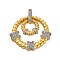 Brass Micro Pave Cubic Zirconia Pendants, Round, Long-Lasting Plated, Cadmium Free & Lead Free, Rack Plating, Real Gold Plated & Real Platinum Plated, 24.5x26.5x3.5mm, Hole: 4.5mm