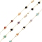 Brass Link Chains, with Gemstone Beads & Spool, Unwelded, Cadmium Free & Nickel Free & Lead Free, Golden, 2~3x0.7~3x0.2~3mm