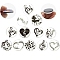 Glass Cabochons, Half with Magnetic, Round/Dome with Musical Note Pattern, Mixed Color, 30mm