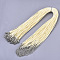 Waxed Cotton Cord Necklace Making, with Alloy Lobster Claw Clasps and Iron End Chains, Platinum, Beige, 44~48cm, 1.5mm
