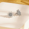 Non-Tarnish 304 Stainless Steel Stud Earrings for Women, Sun, Stainless Steel Color, 15mm