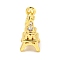Rack Plating Brass Micro Pave Clear Cubic Zirconia Pendants, Long-Lasting Plated, with Jump Rings, Lead Free & Cadmium Free, Tower, Real 18K Gold Plated, 13x6x5.5mm, Hole: 4mm