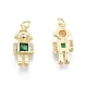 Латунные микропаве прозрачные подвески с фианитом KK-C006-30G-1