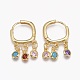 Серьги-кольца из латуни с микро-паве из фианита EJEW-L231-55G-1