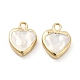 Подвески в форме сердца из ракушек и жемчуга PEAR-P004-65KCG-2