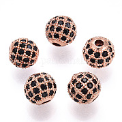 Стойки обшивки латунь кубического циркония бусы ZIRC-S001-8mm-B01