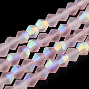 Имитируют нити бус из матового стекла из австрийского хрусталя GLAA-F029-TM3mm-A26