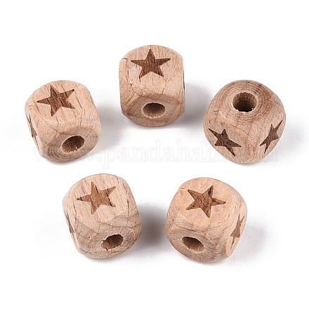 Гравированные бусины из бука WOOD-N015-08A-1