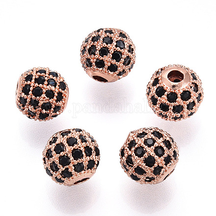 Стойки обшивки латунь кубического циркония бусы ZIRC-S001-8mm-B01-1