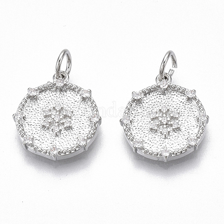 Латунные микропаве прозрачные подвески с фианитом KK-S356-016P-NF-1