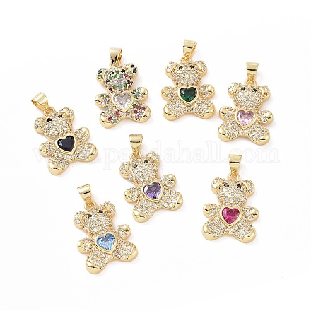 Латунные микро проложить кубического циркония подвески KK-C012-04G-1