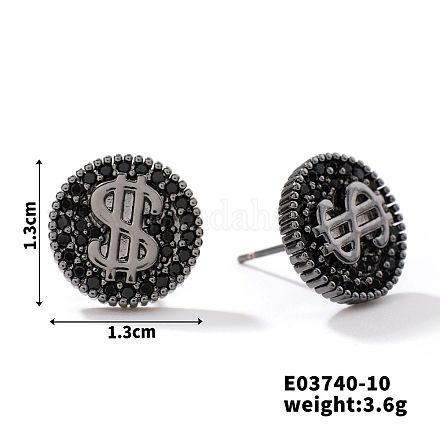 Шикарные латунные кубические серьги из циркония ZD1304-2-1