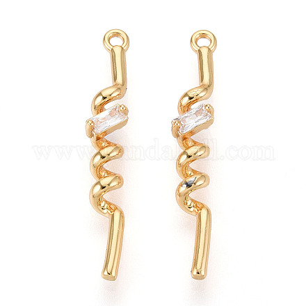 Латунные микропаве прозрачные подвески с фианитом KK-T078-01G-02-1