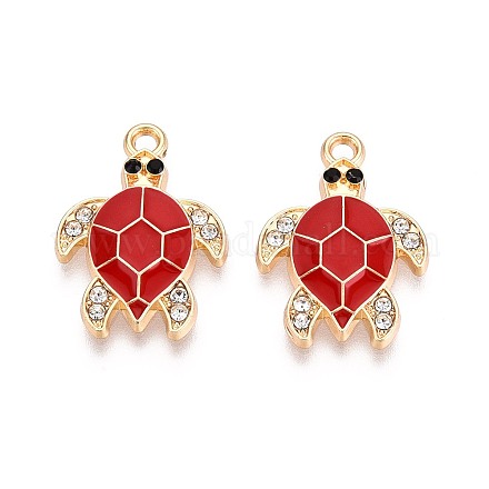 Rhinestone сплава и эмали подвески PALLOY-T092-40G-03-1