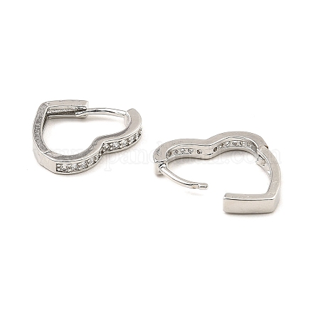 Серьги-кольца из латуни с микропаве из кубического циркония EJEW-D078-23P-1