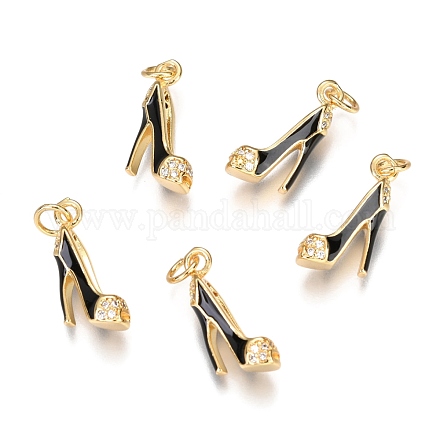 Кулоны на шпильке из латуни с микропаве и прозрачным фианитом ZIRC-B002-35G-C-1