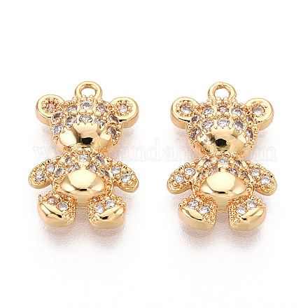 Латунные микропаве прозрачные подвески с фианитом KK-T078-02G-02-1