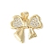 Brass Micro Pave Cubic Zirconia Pendants, Bowknot Charms, Long-Lasting Plated, Cadmium Free & Lead Free, Rack Plating, Real 18K Gold Plated, 19.5x21x2mm, Hole: 3x4.5mm