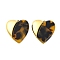 304 Stainless Steel Pendants, with Resin, Ion Plating(IP), Real 18K Gold Plated, Heart, 30.5x28x7mm, Hole: 1.6mm