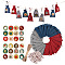 24 Days Burlap Hanging Advent Calendars, DIY Xmas Countdown Christmas Decorations, with Stickers & Clips & Rope & 3 Colors Burlap Pouches, 30.7x20cm