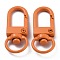 Zinc Alloy Baking Paint Swivel Snap Hooks Clasps, Orange, 33.5x13.5x5.5mm, Hole: 9mm