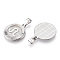 Brass Pendants, Cadmium Free & Nickel Free & Lead Free, Twelve Constellations, Flat Round, Platinum, 24x20.5x2mm, Hole: 3.5x7mm