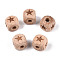 Engraved Beech Wood Beads, Undyed, Cube, Star, 12x12x12mm, Hole: 4~4.5mm