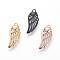 304 Stainless Steel Pendants, Wings with Heart, Mixed Color, 20x8x2.5mm, Hole: 1.6mm