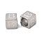 304 Stainless Steel European Beads, Large Hole Beads, Cube with Letter, Letter B, 7x7x7mm, Hole: 5.5mm