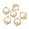 Ion Plating(IP) 304 Stainless Steel Open Back Bezel Pendants, For DIY UV Resin, Epoxy Resin, Pressed Flower Jewelry, Ring, Golden, 19x15x2.5mm, Hole: 1.5mm
