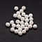 Shell Pearl Beads, Round, Grade A, Half Drilled, White, 4mm, Hole: 0.8mm