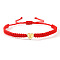 304 Stainless Steel Heart with Letter Bead Braided Bead Bracelets, Adjustable Nylon Cord Braided Bracelets for Couple Friendship, Platinum, Letter K, 7-7/8 inch(20cm), Inner Diameter: 11 inch(28cm)