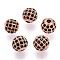 Rack Plating Brass Cubic Zirconia Beads, Long-Lasting Plated, Cadmium Free & Lead Free, Round, Rose Gold, 8x7mm, Hole: 2mm