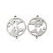 Non-Tarnish 304 Stainless Steel Connector Charms, Flat Round, Stainless Steel Color, 19x15.5x1mm, Hole: 1mm