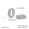Stainless Steel Hoop Earrings, with Cubic Zirconia, Silver, 12.5x4.6mm