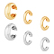 6Pcs 4 Style Alloy Plain Cuff Earrings Set, Platinum & Golden, 17.5~23x3.5~8mm