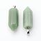 Brass Natural Green Aventurine Pendants, Bullet, Platinum, Pointed Pendant, 33~36x12mm, Hole: 5x7mm