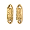 304 Stainless Steel Connector Charms, Textured Rectangle Links, Ion Plating(IP), Golden, 25x8x3mm, Hole: 3x3.5mm