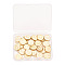 Double-sided Alloy Enamel Charms, Flat Round with Alphabet, Letter A~Z, Golden, Linen, 14x12x2.2mm, Hole: 1.5mm, 26pcs/1set, 1set/box
