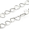 Tarnish Resistant 201 Stainless Steel Heart Link Chains, Soldered, with Spool, Stainless Steel Color, 9x10x0.5mm, about 32.8 Feet(10m)/roll