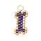 Handmade MIYUKI Seed Beads, Loom Pattern Letter Pendants, with 304 Stainless Steel Jump Rings, Letter I, 16x8x2mm, Hole: 2.5mm
