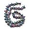 Electroplated Natural Lava Rock Beads Strands, Star, Rainbow Plated, 9.5x9.5mm, Hole: 1mm, about 48pcs/strand, 14.57''(37cm)