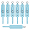 PU Leather Pendant Decorations, Rectangle, Cyan, 149x24x6.5mm, Hole: 10mm