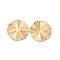 304 Stainless Steel Pendants, Textured, Flat Round, Golden, 32x1mm, Hole: 1.2mm